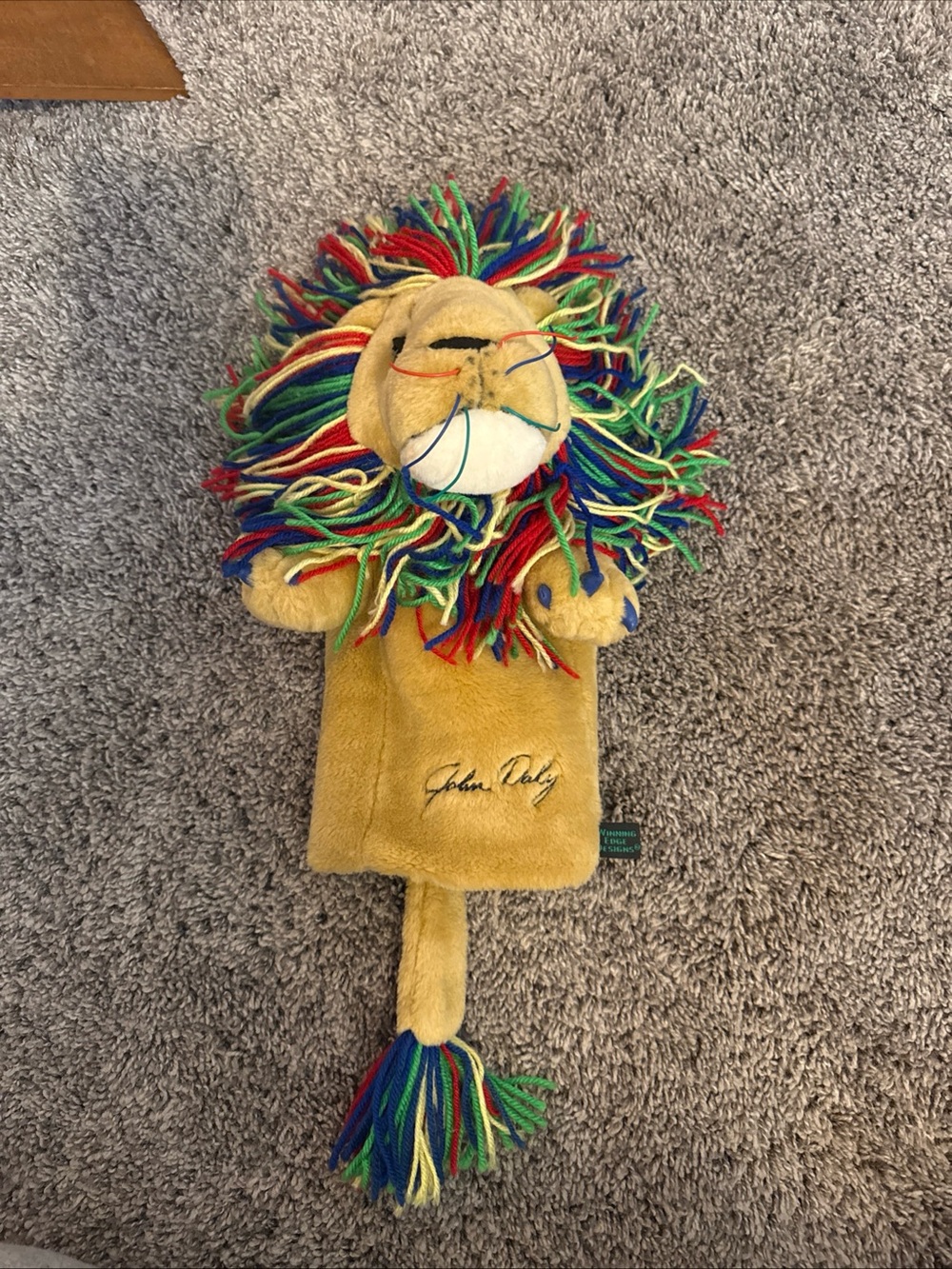 John Daly Vintage Lion Golf Headcover in Yellow with Multicolor Mane